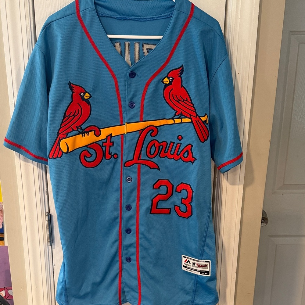 St. Louis Cardinals Replica Baseball Jersey - Light Blue with Red Trim OZUNA 23